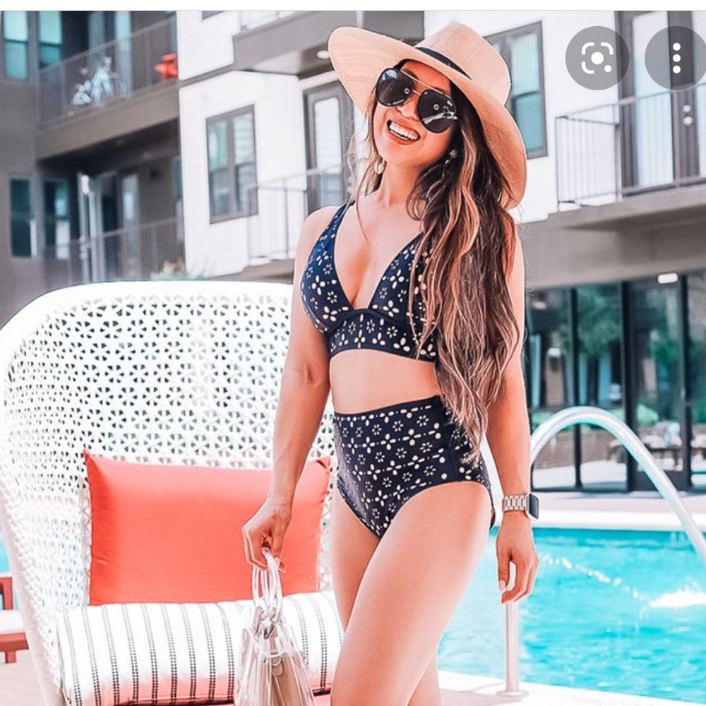 NEW J Crew Laser Cut Eyelet Bikini *Top*
